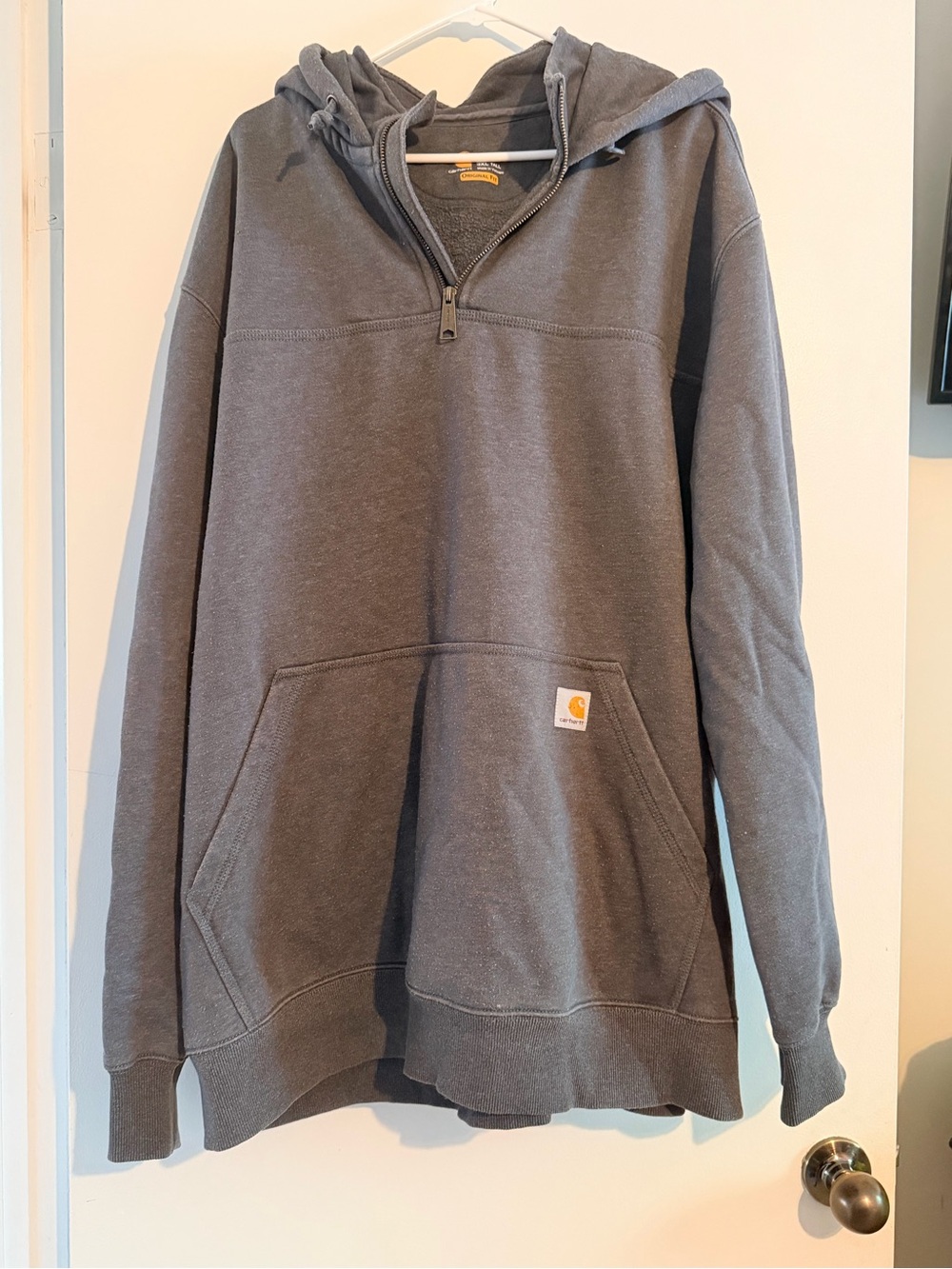 Carhartt Gray Hooded Half-Zip Pullover Sweatshirt